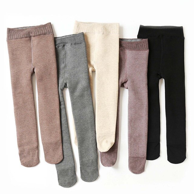 Spodnie zimowe dla dziewczynki, aksamitne, grube, wysokiej talii, legginsy rajstopy, rozmiar 50, 3-12 lat - Wianko - 1