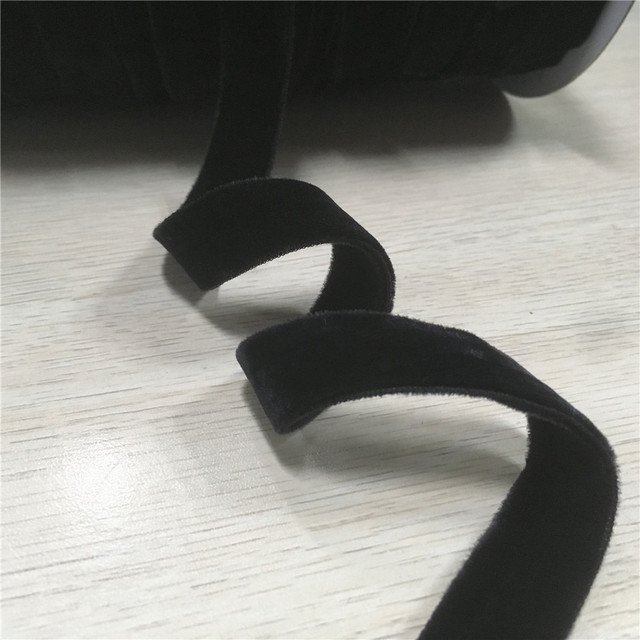 Wstążka welurowa z nylonu 16mm, czarna, z podwójną twarzą, akcesorium DIY, 5 jardów - Wianko - 3