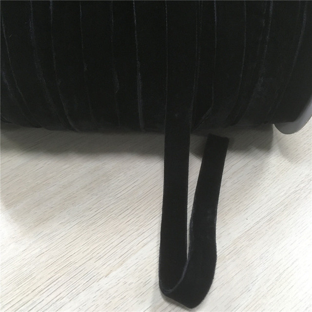 Wstążka welurowa z nylonu 16mm, czarna, z podwójną twarzą, akcesorium DIY, 5 jardów - Wianko - 2