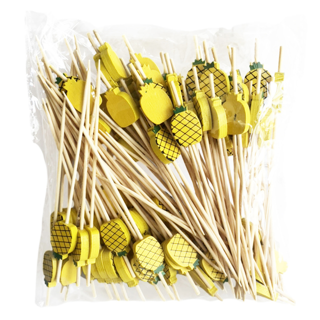 Worek 100 jednorazowych bambusowych kostek do sałatek, owocowych koktajli - ręcznie wykonane wykałaczki do pikników, imprez i dekoracji - Wianko - 4