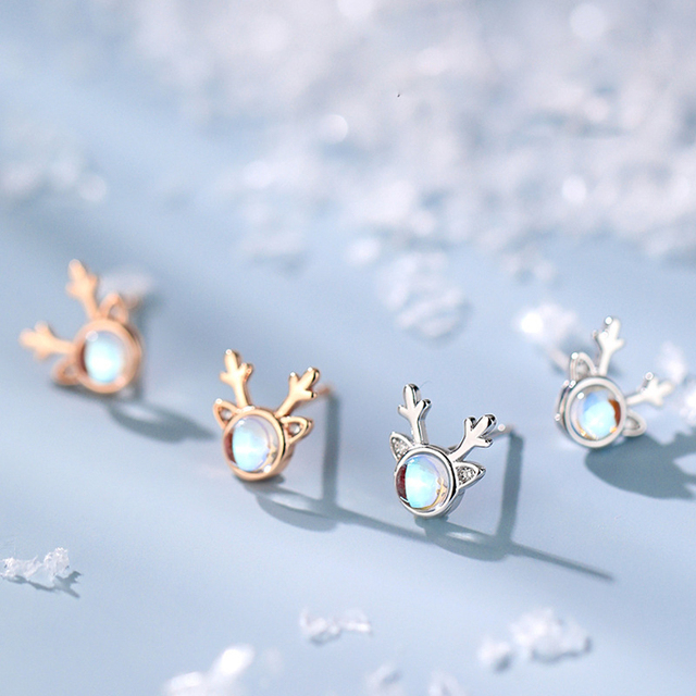 Dekoracje świąteczne - Kolczyki wiszące Cartoon Deer ze stadniny, Earing Snowflake dla dziewczynek - Biżuteria bożonarodzeniowa damskie - Wianko - 24