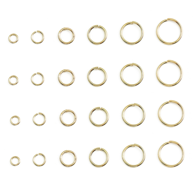 Okrągłe pozłacane miedziane pierścienie z otwartym złączem 18K, 10/100 sztuk, 3-8mm, do tworzenia biżuterii DIY - Wianko - 3
