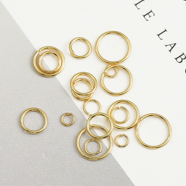 Okrągłe pozłacane miedziane pierścienie z otwartym złączem 18K, 10/100 sztuk, 3-8mm, do tworzenia biżuterii DIY - Wianko - 4