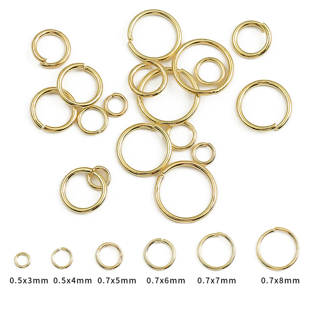 Okrągłe pozłacane miedziane pierścienie z otwartym złączem 18K, 10/100 sztuk, 3-8mm, do tworzenia biżuterii DIY - Wianko - 2