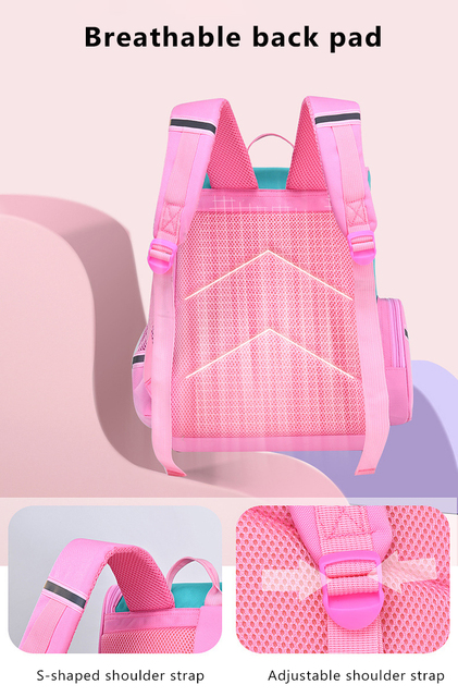 Nowy model torby szkolnej dla dzieci - 3D, lekka, wodoodporna, dziewczęca torba na podstawówkę Mochila Escolar Grande 2021 - Wianko - 8