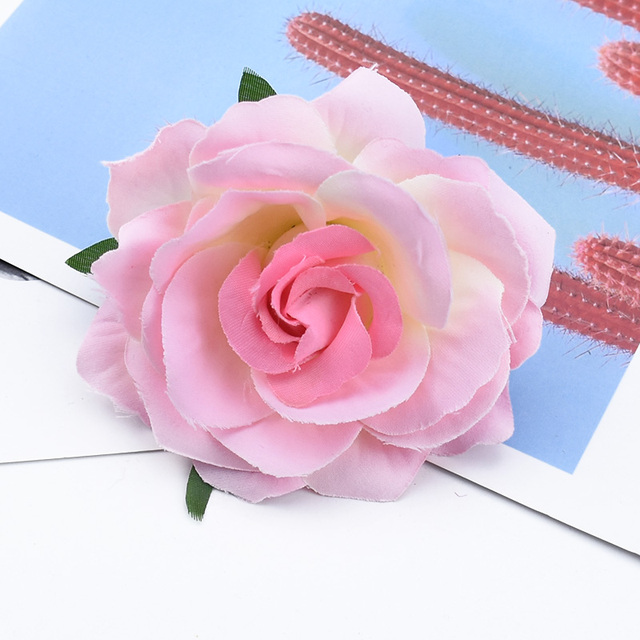 Sztuczne rośliny kwiaty ozdobne 50/100 sztuk - wieniec świąteczny, album ślubny, dekoracja domu jedwabne róże plastikowe - Wianko - 8