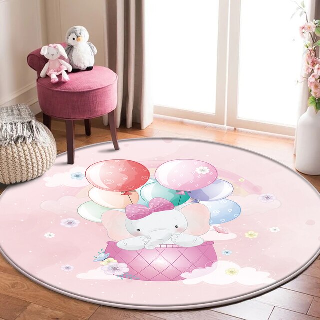 Najlepszy dywan flanelowy dla dzieci z motywem zwierząt - okrągły dywanik do pokoju dziecięcego - Wianko - 13