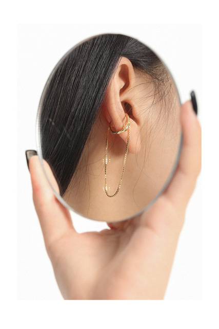 Klips na uszy SHANICE z prawdziwego srebra 925, przesadzony, nieregularny - dla kobiet, które nie mają przekłucia - Wianko - 8