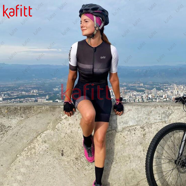 Kombinezon damska koszulka rowerowa czarne szorty Kafitt damskie kolarstwo - Wianko - 21