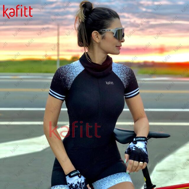 Kombinezon damska koszulka rowerowa czarne szorty Kafitt damskie kolarstwo - Wianko - 23