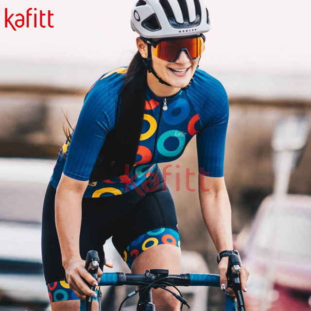 Kombinezon damska koszulka rowerowa czarne szorty Kafitt damskie kolarstwo - Wianko - 7