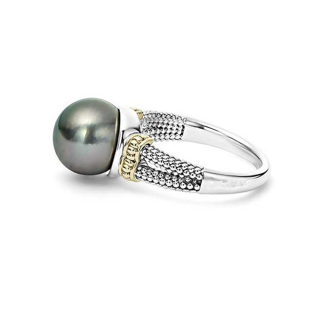 Pierścionek obrączkowy Visisap Vintage szare imitacje pereł dla kobiet i mężczyzn, biały złoty kolor, jubileusz, modny, dostawca biżuterii B2340 - Wianko - 3
