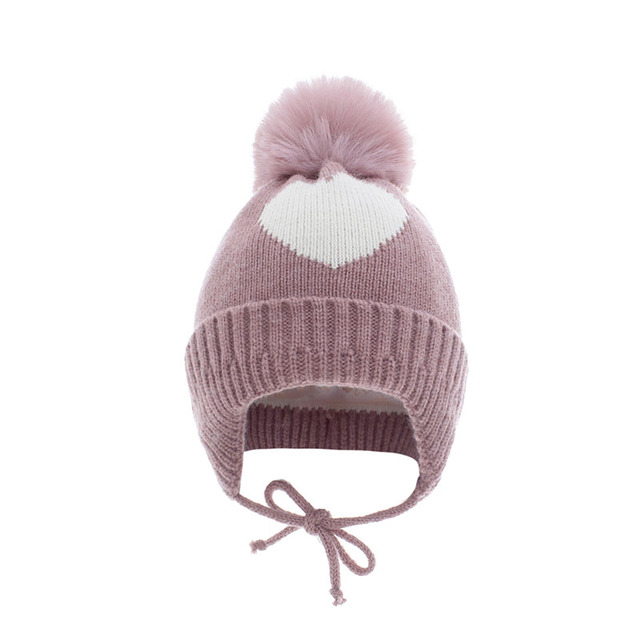 Miękka czapka dla niemowląt z nadrukiem w kształcie serca - dziewczynka/chłopiec, jesień/zima - Wianko - 8