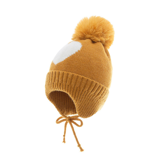 Miękka czapka dla niemowląt z nadrukiem w kształcie serca - dziewczynka/chłopiec, jesień/zima - Wianko - 15