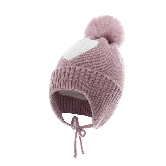 Miękka czapka dla niemowląt z nadrukiem w kształcie serca - dziewczynka/chłopiec, jesień/zima - Wianko - 9