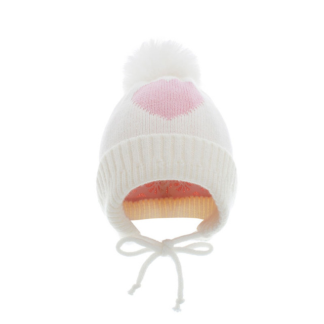 Miękka czapka dla niemowląt z nadrukiem w kształcie serca - dziewczynka/chłopiec, jesień/zima - Wianko - 10
