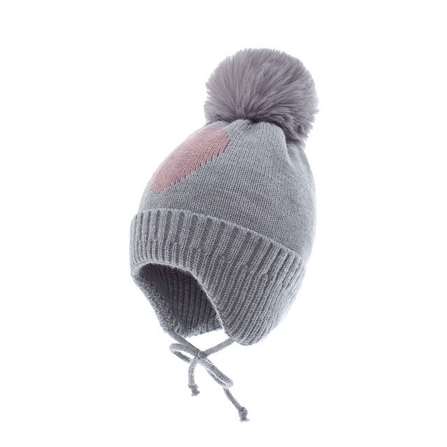 Miękka czapka dla niemowląt z nadrukiem w kształcie serca - dziewczynka/chłopiec, jesień/zima - Wianko - 13