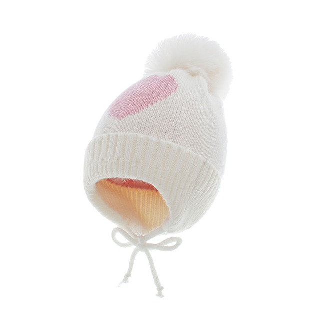 Miękka czapka dla niemowląt z nadrukiem w kształcie serca - dziewczynka/chłopiec, jesień/zima - Wianko - 11