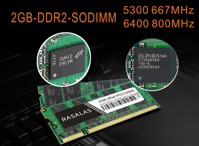 Pamięć RAM Rasalas 4GB 2Rx8 DDR2 667Mhz 800Mhz PC2-5300U/PC2-6400U DIMM 1,8V do procesorów AMD - Wianko - 1