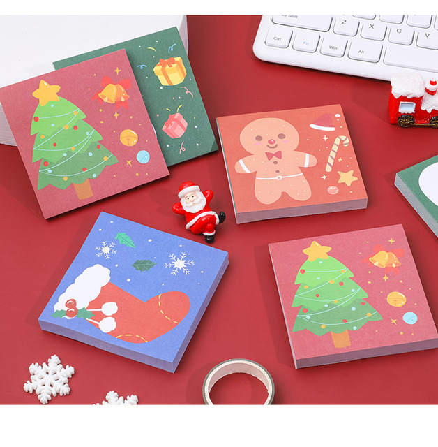 Kartki samoprzylepne Hangsu Christmas Cartoon - 50 szt., 4 rodzaje, N-krotnie wklejane, idealne do notatek i zaznaczeń - Wianko - 14