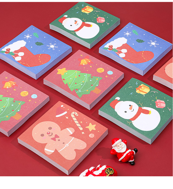 Kartki samoprzylepne Hangsu Christmas Cartoon - 50 szt., 4 rodzaje, N-krotnie wklejane, idealne do notatek i zaznaczeń - Wianko - 2