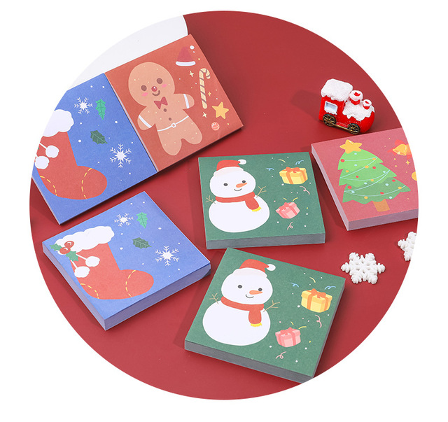 Kartki samoprzylepne Hangsu Christmas Cartoon - 50 szt., 4 rodzaje, N-krotnie wklejane, idealne do notatek i zaznaczeń - Wianko - 13
