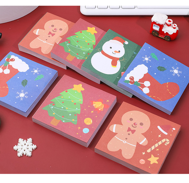 Kartki samoprzylepne Hangsu Christmas Cartoon - 50 szt., 4 rodzaje, N-krotnie wklejane, idealne do notatek i zaznaczeń - Wianko - 12