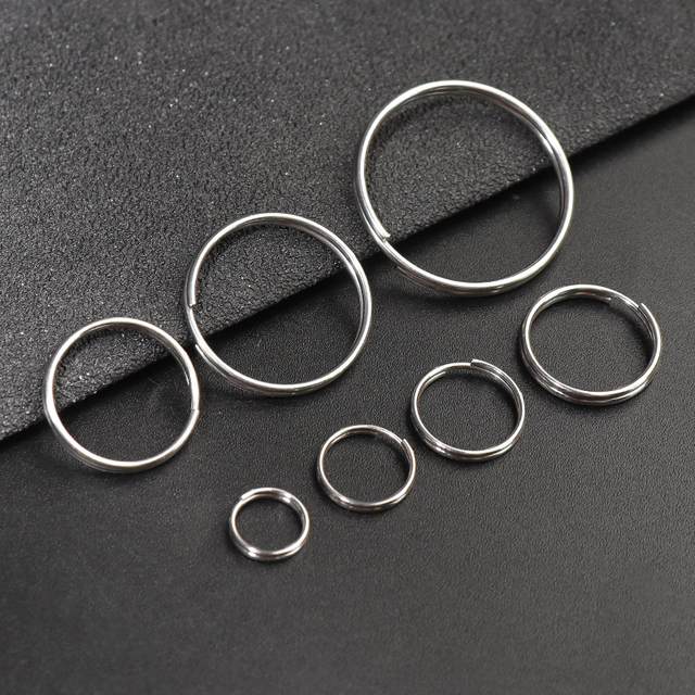 Breloczek na klucze złącze key ring ze stali nierdzewnej, podwójna warstwa, dzielone pierścienie dla DIY tworzenia biżuterii - 8/10/12/15/16/20/25mm - Wianko - 1