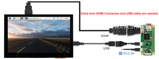 Monitor LCD 4.3 z ekranem dotykowym i portem HDMI dla Raspberry Pi 4/3/Zero, obsługa Raspbian/Ubuntu/Windows 10/8 - Wianko - 4