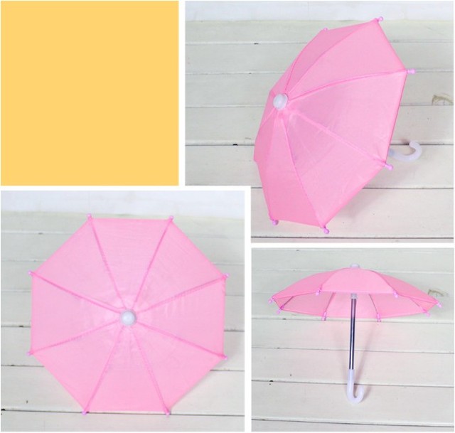 Kolorowy mini parasol dla lalki Blythes Doll 1/6 z przeciwwietrznym mechanizmem, 31,8 cm, zabawka dla dzieci - Wianko - 2