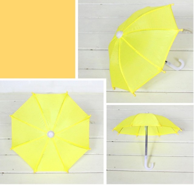 Kolorowy mini parasol dla lalki Blythes Doll 1/6 z przeciwwietrznym mechanizmem, 31,8 cm, zabawka dla dzieci - Wianko - 3