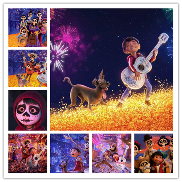 Zestaw do szycia mozaiki diamentowej Disney 5D DIY Coco – hafty krzyżykowe z pełnymi diamentowymi kwadracikami jako dekoracja domu - Wianko - 3