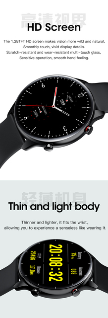 Ultra-cienki inteligentny zegarek L21 z pełnymi wyświetlaczami o rozdzielczości 240*240, wodoodporny SmartWatch z podwójnymi łączami Bluetooth, 32MB + 32MB - Wianko - 3