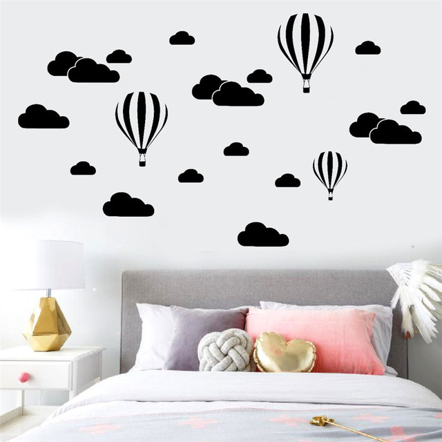 Naklejki ścienne - 2020 nowy design: duże chmury z balonami do samodzielnego montażu dla dzieci - idealne do pokoi dziecięcych - 1 sztuka - Wianko - 8