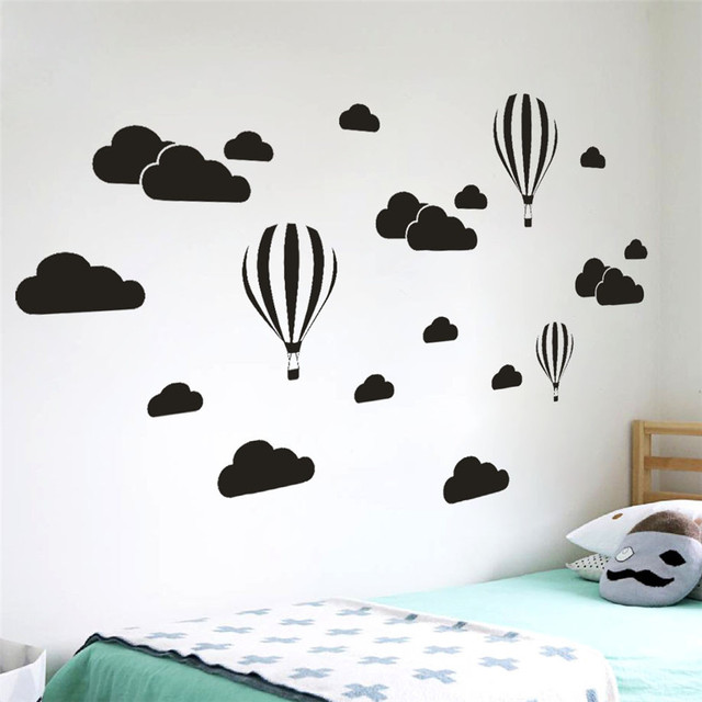Naklejki ścienne - 2020 nowy design: duże chmury z balonami do samodzielnego montażu dla dzieci - idealne do pokoi dziecięcych - 1 sztuka - Wianko - 10