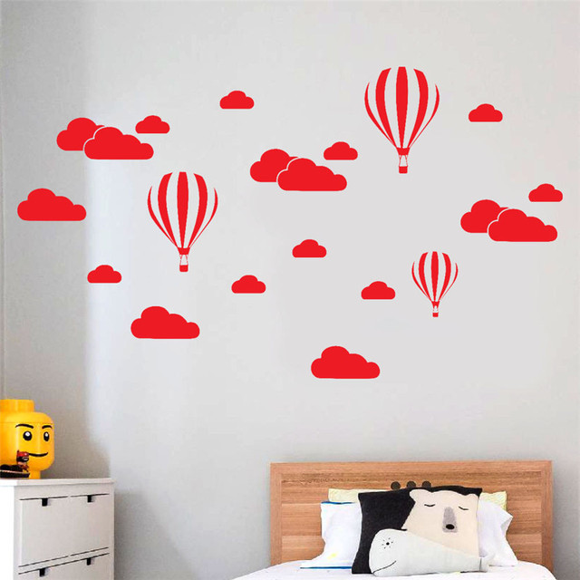 Naklejki ścienne - 2020 nowy design: duże chmury z balonami do samodzielnego montażu dla dzieci - idealne do pokoi dziecięcych - 1 sztuka - Wianko - 7