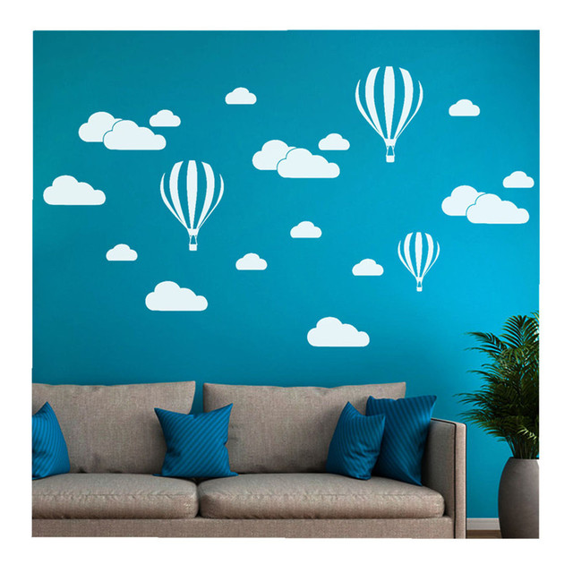Naklejki ścienne - 2020 nowy design: duże chmury z balonami do samodzielnego montażu dla dzieci - idealne do pokoi dziecięcych - 1 sztuka - Wianko - 11