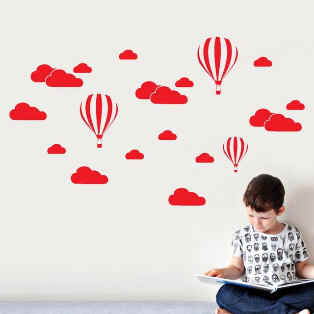 Naklejki ścienne - 2020 nowy design: duże chmury z balonami do samodzielnego montażu dla dzieci - idealne do pokoi dziecięcych - 1 sztuka - Wianko - 6