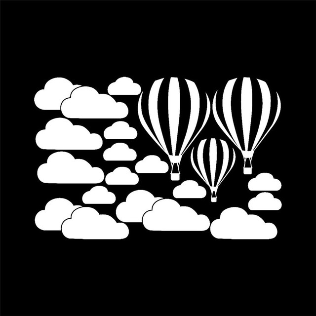 Naklejki ścienne - 2020 nowy design: duże chmury z balonami do samodzielnego montażu dla dzieci - idealne do pokoi dziecięcych - 1 sztuka - Wianko - 4