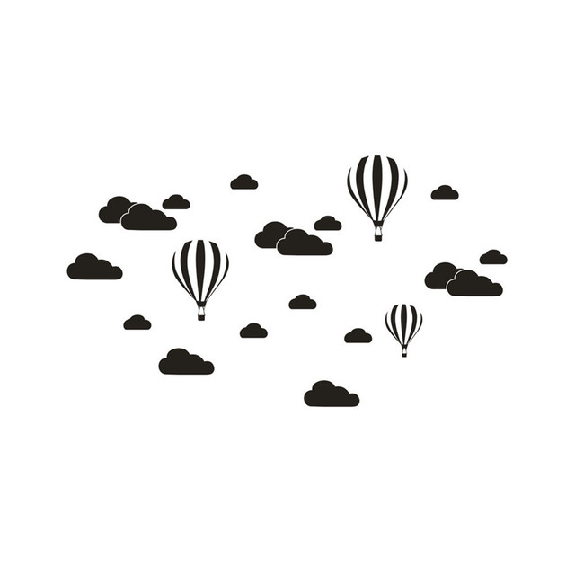 Naklejki ścienne - 2020 nowy design: duże chmury z balonami do samodzielnego montażu dla dzieci - idealne do pokoi dziecięcych - 1 sztuka - Wianko - 9