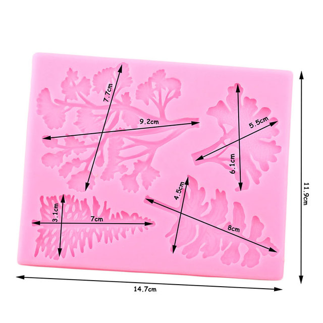 Formy silikonowe w kształcie gałęzi drzewa do wytwarzania ciastek, czekolad i masy termoutwardzalnej - Wianko - 2