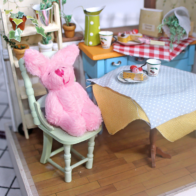 Akcesoria meblowe 1/12 dla lalki - pluszowy królik w skali miniaturowej do dekoracji wnętrz Dollhouse - Wianko - 10