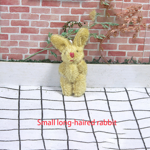 Akcesoria meblowe 1/12 dla lalki - pluszowy królik w skali miniaturowej do dekoracji wnętrz Dollhouse - Wianko - 9