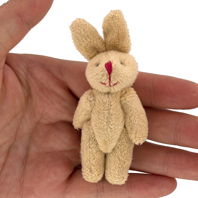 Akcesoria meblowe 1/12 dla lalki - pluszowy królik w skali miniaturowej do dekoracji wnętrz Dollhouse - Wianko - 11