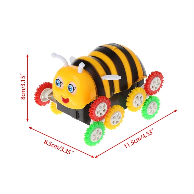 Niesamowity słodki elektryczny kreskówkowy samochodzik pszczoła 360 stopni Tumbling z 12 kołami - zabawka dla dzieci - Wianko - 7