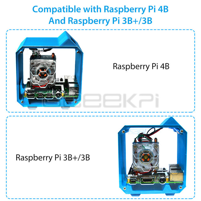 GeeekPi wieża lodowa wentylator V2.0 z 7 kolorami oprawy świetlnej 3D dla Raspberry Pi 4B / 3B / 3B+ - Wianko - 12
