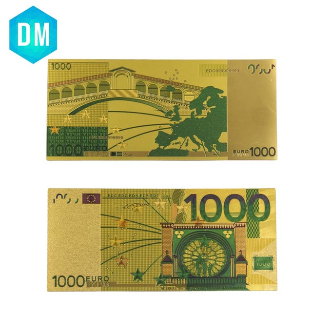 Replika 5 banknotów Euro 24KT 99.9% złota - zestaw 10 sztuk - Wianko - 10