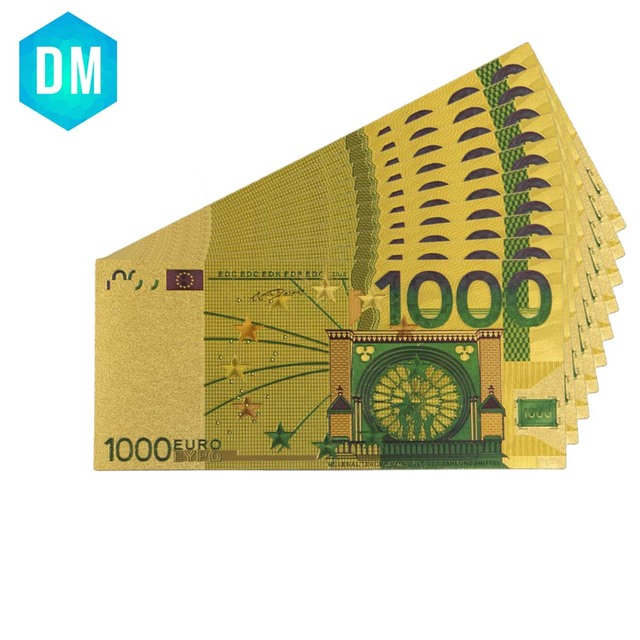 Replika 5 banknotów Euro 24KT 99.9% złota - zestaw 10 sztuk - Wianko - 2