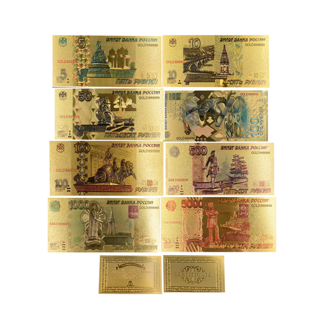 Replika 5 banknotów Euro 24KT 99.9% złota - zestaw 10 sztuk - Wianko - 1