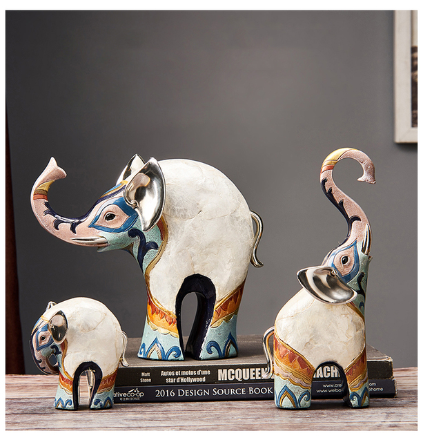 Nowoczesny indyjski słoń ozdobny, posąg 2 sztuk - Wianko - 2